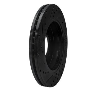Ford E-350 Econoline Club Wagon Brake Rotor (1) - Rear Right - R1 Concepts - Drilled & Slotted - Black - `99-`07